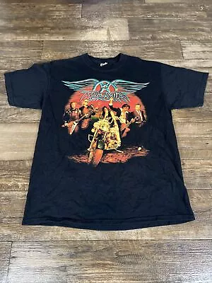 Vintage Aerosmith T-Shirt Mens XL Black Rockin The Joint Music Band Tour Concert • $27.99