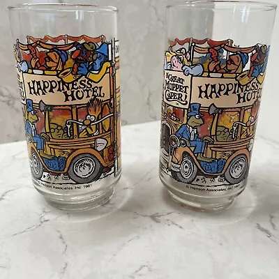 Happiness Hotel Glass Vintage McDonalds 1981 The Great Muppet Cape Cup Lot Of 2 • $35.23