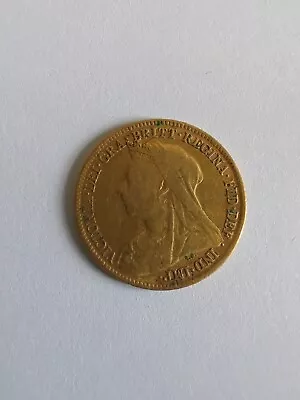 1897 Queen Victoria Veiled Head 22ct Solid Gold Half Sovereign Coin • £300