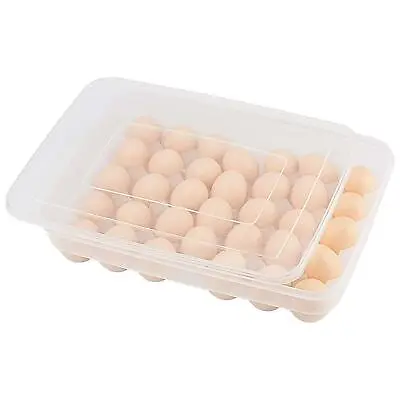34 Egg Holder Boxes Tray Storage Box Eggs Refrigerator Container Plastic Case • £7.99