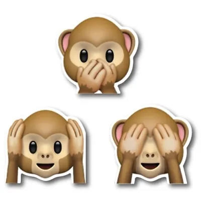 Monkey Emoji Magnets Variety Of 3 Monkey Emojis Covering Eyes Ears And Mouth • $11.99