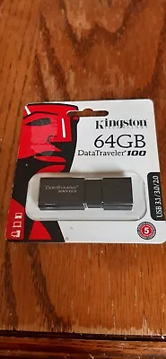 Kingston 64GB USB 3.0 Flash Drive DT100G3 Thumb USB Memory Stick Data Traveler • $12.95