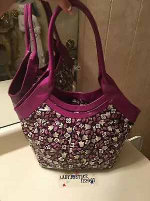  Vera Bradley Frill Plum Petals Tote  Purse $55 • $35