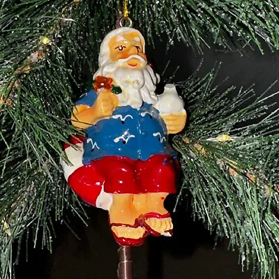 Vintage Key West Florida Santa Claus Floating Christmas Ornament Flip Flops Tiki • $8.99