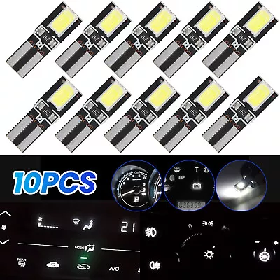 10PCS T5 White 58 74 Dashboard Gauge COB SMD LED Wedge Dash Bulb Light DC12V • $15.99