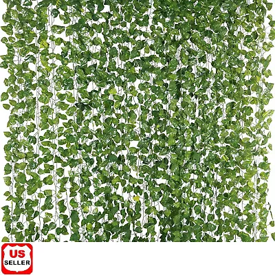 12 PCS Artificial Ivy Leaf Plants Fake Hanging Garland Plants Vine Home DecorOpe • $9.88