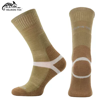 Warm Merino Wool Socks Helikon Tex Tactical Outdoor Medium Coyote 3-5-10 Pack • £111.22