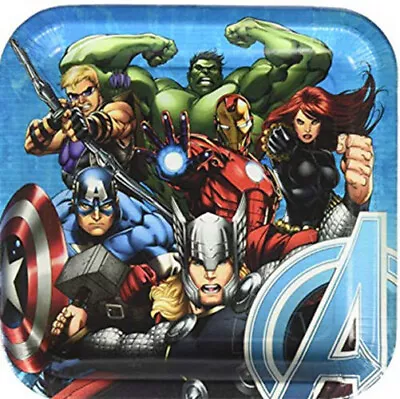 MARVEL AVENGERS ASSEMBLE Birthday Party Supplies Lunch Dinner PAPER PLATES 8pcs • $2.69