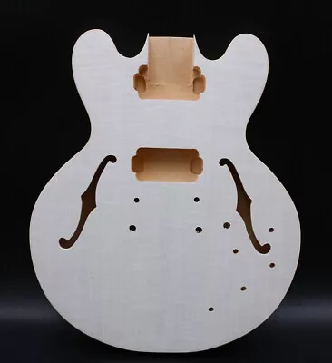 Semi-hollow Electric Guitar Body  Mahogany Flame Maple Veneer 339 Size Replace • £77.64