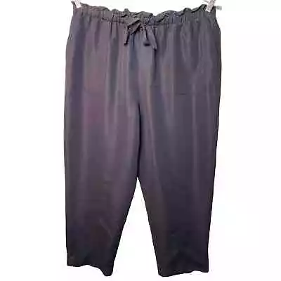 Mossimo Women Size 2X Black Center Seam Elastic Drawstring Waist Pull On Pants • $12.80