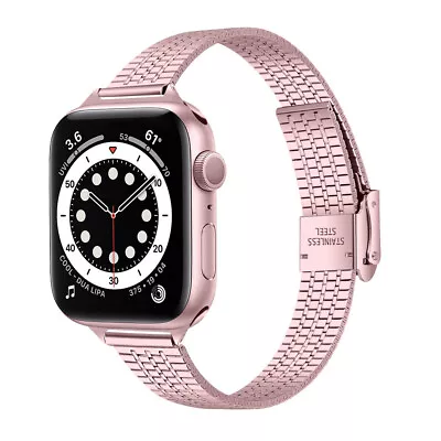 $14.99 • Buy Stainless Steel Watch Band Strap For Apple Watch 38/42/40 44mm SE 6 5 4 3 2 1