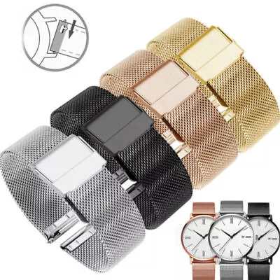 18/20/22mm Stainless Steel Mesh Watch Band Wrist Bracelet Two-Piece Straps US • $9.89
