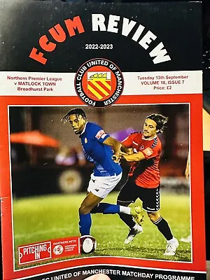 Fc United Vs. Matlock Town Fcum Review 13th September 2022 Match Programme • £2