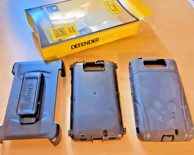 Droid Ultra M4DE Otter Box Defender  3-Layer Phone Case USED Rugged W Belt Clip • $1.87