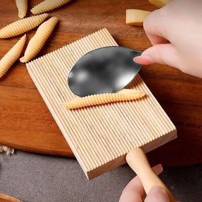 Garganelli Wooden Spaghetti Pasta Server Butter Paddle Gnocchi Board Maker Tool • $10.38