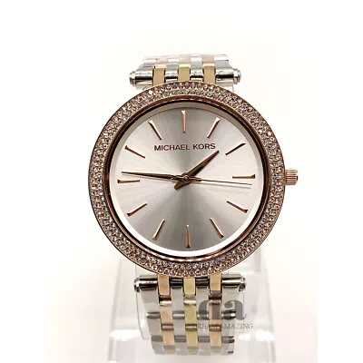 Michael Kors MK3203 Mid-Size Three-Tone Darci Glitz Crystals Women's Watch • $90.90