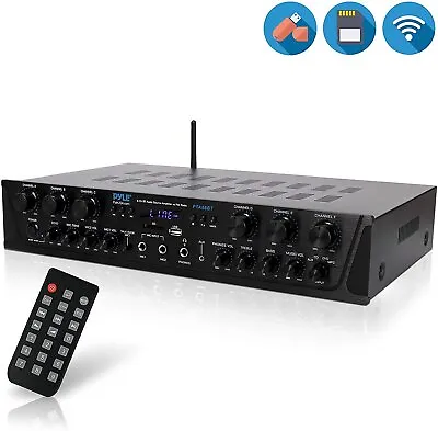 Pyle 6-Channel 600W Audio Amplifier System-Analog Digital Stereo Receiver • $118.99