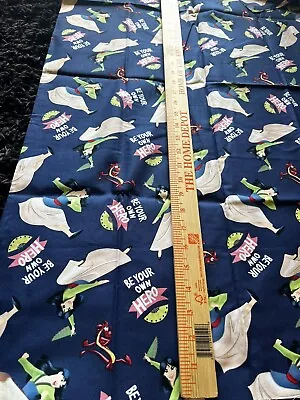 YARD 100% Cotton Fabric Disney's Mulan Be Your Own Hero Print  • $10.08