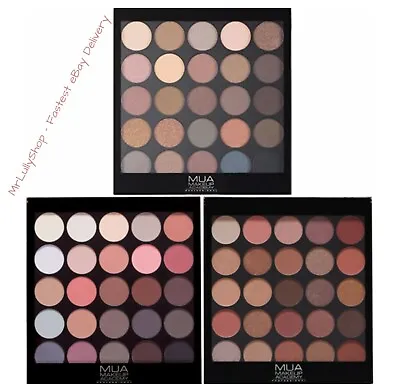 MUA 25 Shade Eyeshadow Palette Elegant Silky Soft Matte Shimmer Smoky Shades • £5.99