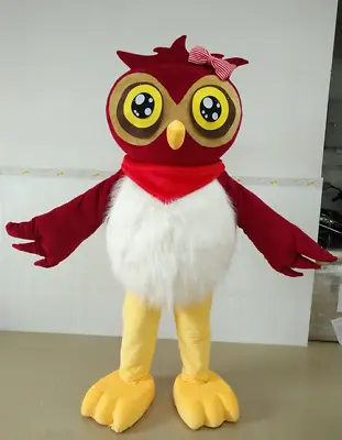 £391.75 • Buy Red Owl Bird Mascot Costume Suit Cosplay Party Game Dress Outfit Halloween