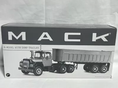 First Gear Mack R Model W/ Dump Trailer Blue Diamond 19-2523 • $127.99
