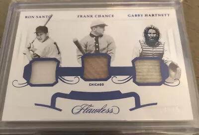 2020 Panini Flawless Ron Santo Frank Chance Gabby Hartnett Triple Patch /15 • $100