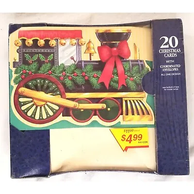 Vintage Paper Magic Group Train Christmas Cards Box 20 Coordinating Envelopes • $24.12