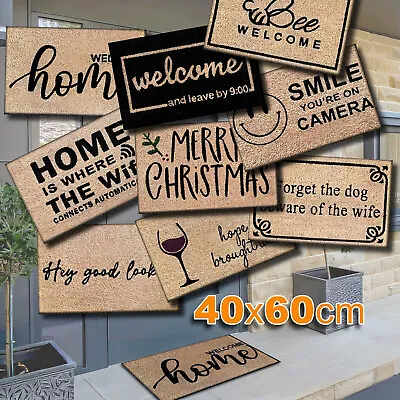 Funny Door Mat Non-Slip Rubber Doormat - Coir Indoor Outdoor Front Door Hall Rug • £9.49