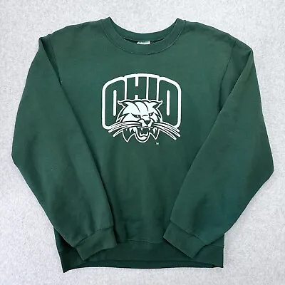 Ohio University Bobcats Crewneck Sweatshirt Size Small Y2K Vintage Green • $22.99