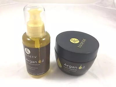 Luseta Argan Oil Repairing Moisturizing Hair Serum 3.38oz And Hair Masque 16.9oz • $35.99