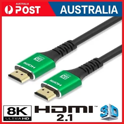 $19.99 • Buy Premium HDMI Cable V2.1 Ultra HD 4K 8K 2160p 1080p 3D High Speed ARC HEC AU Gold