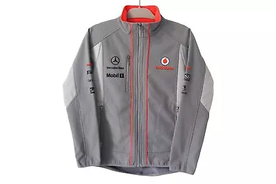 Vintage MERCEDES McLAREN Vodafone Racing Team Softshell Jacket Gray 00s • $85