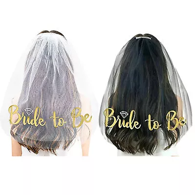 Chic Bride Headpiece Bachelorette Veil Short Tulle Classic Bridal Veil  • $7.19