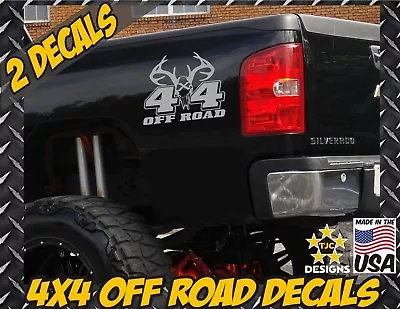 4x4 Offroad Decal Set METALLIC SILVER Chevy Silverado Colorado GMC Deer Hunting • $13.99