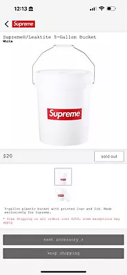 Supreme Bucket Leaktite 5 Gallon Bucket SS24 *Confirmed* New York *Sold Out Fast • $80