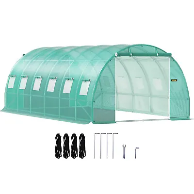 VEVOR Walk-in Tunnel Greenhouse Galvanized Frame Waterproof Cover 20x10x7 Ft • $268.79