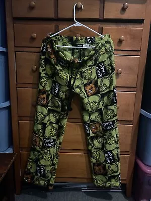 Dr. Suess The Grinch Pajama Pants Green And Black Soft Sleepwear Mens XL (z2) • $16.80