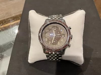 Breitling AviaStar Chrono Mens 41mm Brown Dial & Bezel Auto Steel Watch A13024 • $1600