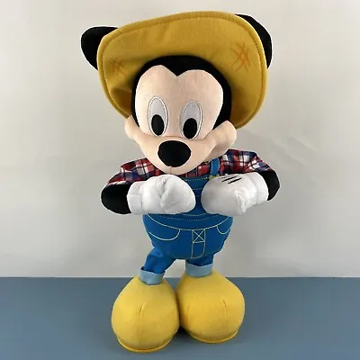 Disney Farmer Mickey Mouse E-I-O Singing And Dancing 15  Animatronic Plush Toy • £14.47