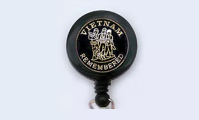 VIETNAM WAR VETERAN Retractable ID Card Holder Badge Reel Key Ring Chain VET • $11.99