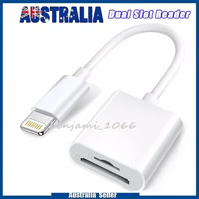 Lightning To SD & TF Card Dual Slot Reader For IPhone/iPad2 In 1 Micro SD • $13.29