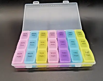 Weekly Daily Pill Box Organiser Medicine Tablet Storage Dispenser 7 Day 3 Times • £5.99