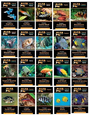 ALFA FROZEN FISH FOOD 5 X 100g BLISTER PACKS MARINE TROPICAL AQUARIUM TANK 20VAR • £14.35