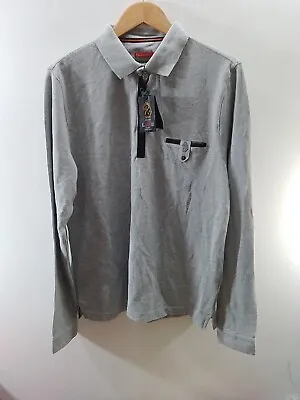 Luke 1977 Polo Shirt Size Large Grey Marl Long Sleeve Limited Edition • £16.99