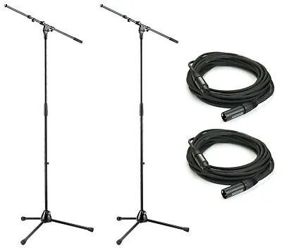 K&M 210/9-PK2-K 2x Microphone Stand And XLR Cable Bundle • $229.99