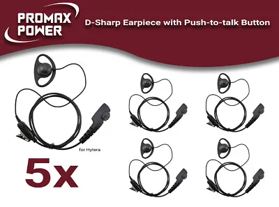 5x D-Shaped Earpiece W/ PTT Mic For Hytera Radios PT560 PD700 PD780 PD982 • $79.99