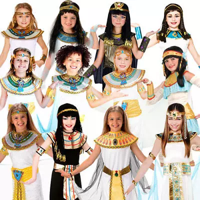 Ancient Egyptian Girls Fancy Dress Queen Cleopatra Egypt Childrens Kids Costumes • £6.99