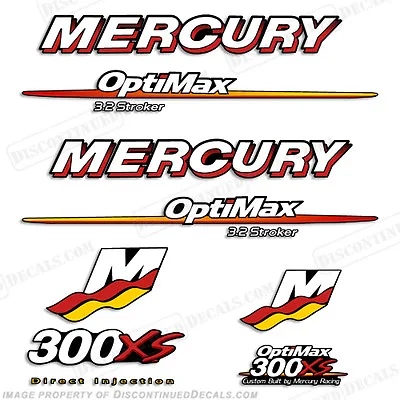 Fits Mercury 300xs 3.2L Stroker Outboard Decal Kit 2007 2008 2009 300hp Decals • $104.95