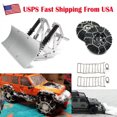 Metal Chains Snow Shovel Plow Blade For TRX4 Axial SCX10ll 1/10 RC Crawler US • $19.58