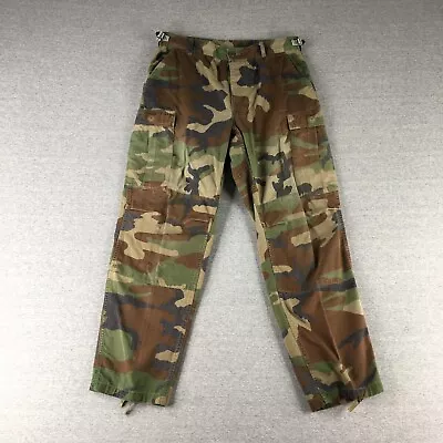 Woodland Camo Pants Mens Medium Cargo Trousers Army Military Combat • $24.79